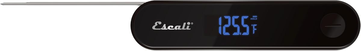 Escali Stelo Waterproof Folding Thermometer for Cooking Instant Read Rechargeable Meat Thermometer with Thermocouple Technology