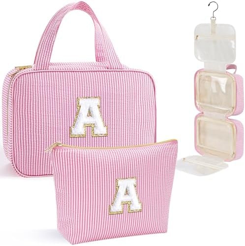 YOOLIFE Travel Hanging Toiletry Bag Makeup Bag, Women Girls Gifts, Pink A