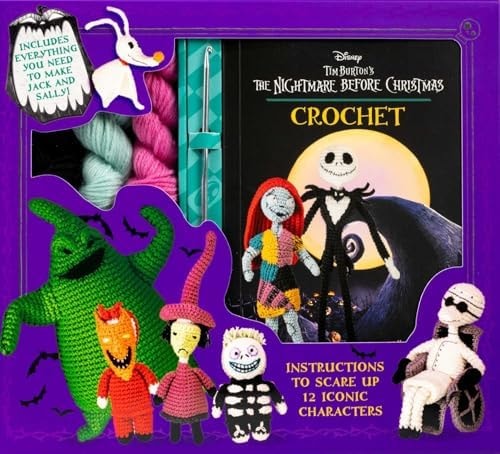 Disney Tim Burton's The Nightmare Before Christmas Crochet - Jack Skellington Amigurumi - Yarn, Safety Eyes, Crochet Hook and Instructional Booklet - ... Fans - Officially Licensed (Crochet Kits)