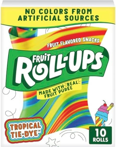 Fruit Roll-Ups Tropical Tie-Die Fruit Flavored Snacks, 10 ct, 0.5 oz