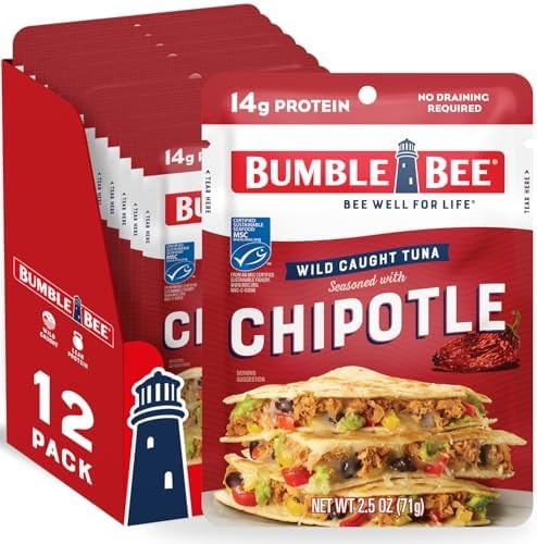 Bumble Bee Chipotle Seasoned Tuna Pouch, 2.5 oz (Pack of 12)