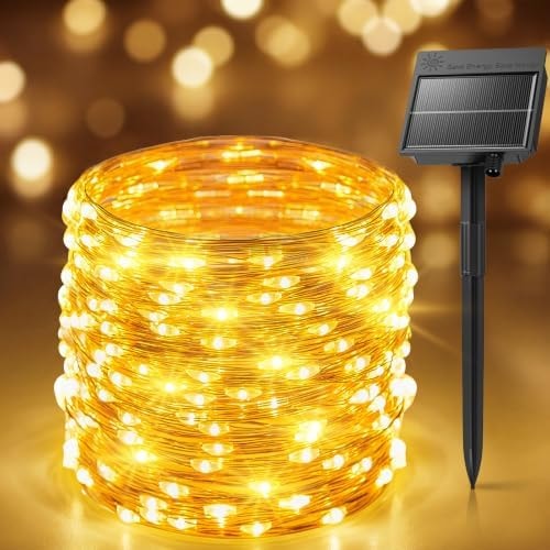 Solar Christmas Lights Outdoor,33Ft 100 LED String Lights with 8 Modes