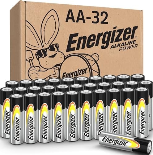 Energizer AA Batteries Alkaline Power, 32 Count Alkaline Double A Battery Pack