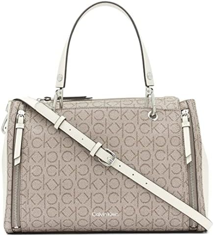 Calvin Klein Women's Bubble Lamb Organization Satchel Handbag, Almond, OS