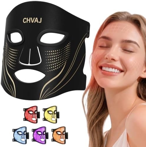 Wireless LED Red Light Therapy Mask for Face, 4-in-1 Chip 312 Beads, 5 Modes Light Therapy Face Mask with Dual 1000mAh Battery & Facial Masks, Portable Red Light Mask for Home and Travel Use