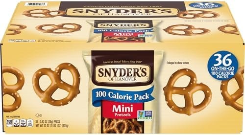 Snyder's of Hanover Mini Pretzels, 100 Calorie Individual Packs, 36 Ct