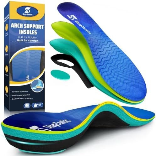 StepTastic High Arch Support Inserts for Men & Women, 220+ LBS Insoles