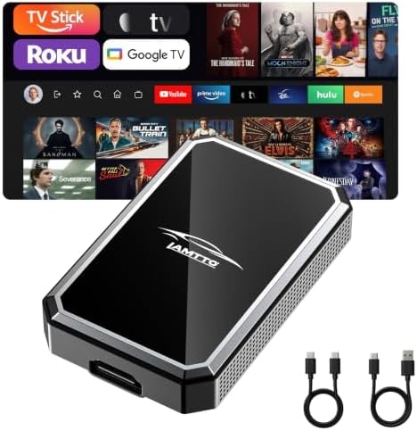 LAMTTO 2-in-1 Car TV Mate Pro – Wireless CarPlay Adapter with HD Media Port Input for TV Stick, Switch to Watch on Car Screen Compatible with Wired CarPlay Touchscreen Cars（2016-2025）