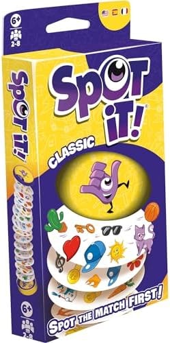 Asmodee Spot It! Classic Card Game (2024 Refresh) - Eco-Blister Edition, 5-in-1 Visual Perception Game for Quick Reflexes and Family Fun, Ages 6+, 2-8 Players, 10 Minute Playtime