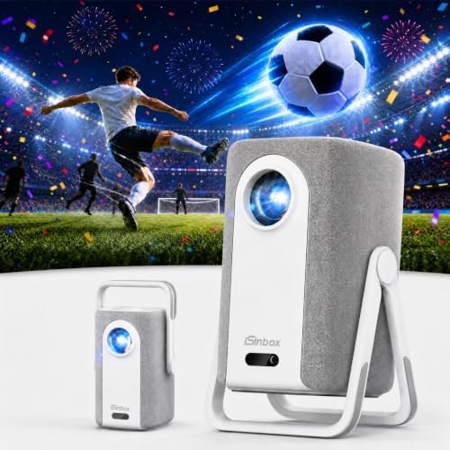 [Short Throw/1500ANSI/Built in Apps] 4K Outdoor Projector with WiFi and Bluetooth, Auto Focus Projector with Dual-Mode Stand, Smart Portable Proyector with Netflix/YouTube/PrimeVideo & Dolby