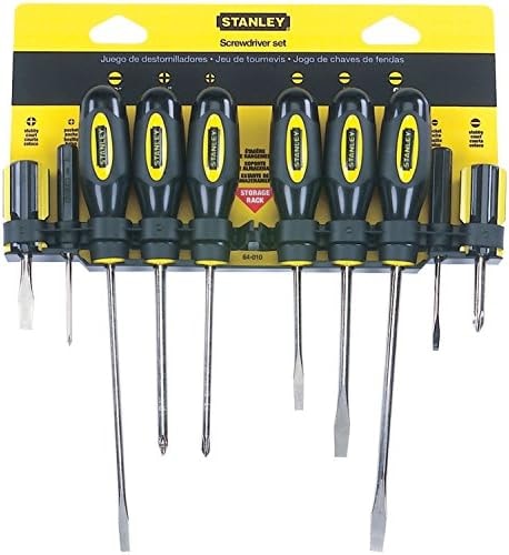 STANLEY 60-100A Standard Fluted Screwdriver Set, 10-Piece, Yellow