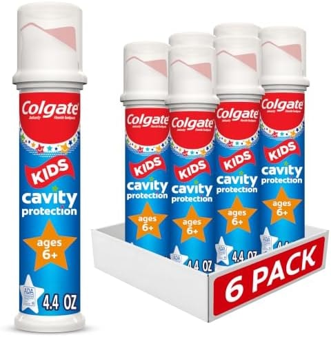 Colgate Kids Toothpaste Pump with Fluoride, Bulk 6 Pack, 4.4 oz