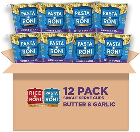 Pasta Roni Cups Mix, Butter & Garlic Pasta, 2.15 Oz (Pack of 12)
