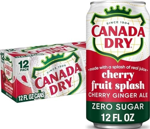 Canada Dry Zero Sugar Cherry Gingerale Fruit Splash 12oz, Pack of 12