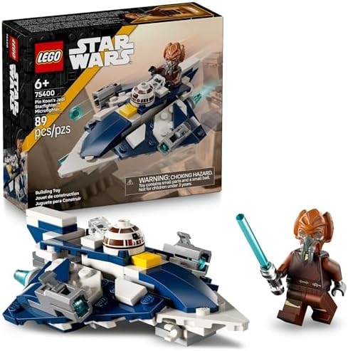 LEGO Star Wars Plo Koon’s Jedi Starfighter Microfighter Kids Toy - Building Toy for Pretend Play - Clone Wars Playset and Room Decor for Boys and Girls, Ages 6+ - Birthday Gift Idea - 75400