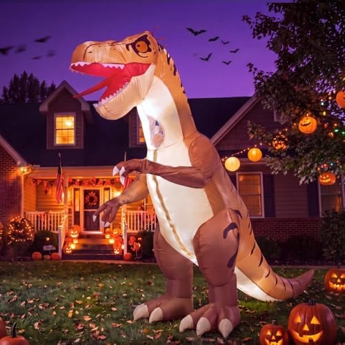 Minetom Inflatable Dinosaur Costume Adult, LED T Rex Costume Halloween