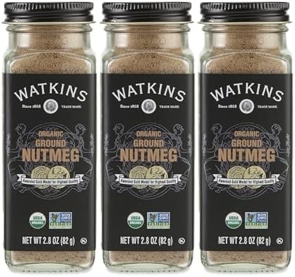 Watkins Gourmet Organic Spice Jar, Ground Nutmeg, 2.8 Ounce Jar, 3 Count