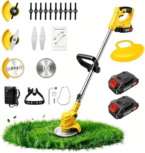Electric Weed Wacker Cordless 24V Battery Powered Weed Trimmer Lightweight
