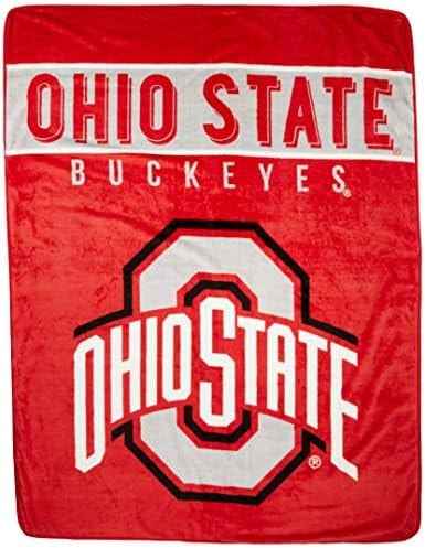 Northwest NCAA Ohio State Buckeyes Raschel Throw Blanket – 60 x 80 Inches – Basic Design – Sports Fan Throw Blanket