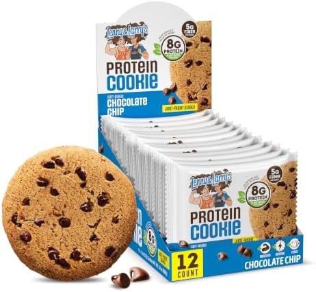 Lenny & Larry's Protein Cookie, Chocolate Chip – High Protein Snacks with 8g Plant Protein, 5g Fiber, Soft-Baked, Vegan, Non-GMO | 2oz, Pack of 12