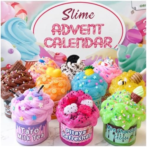 Advent Calendar 2026-24 Days of Surprises with DIY Slime Craft Kit