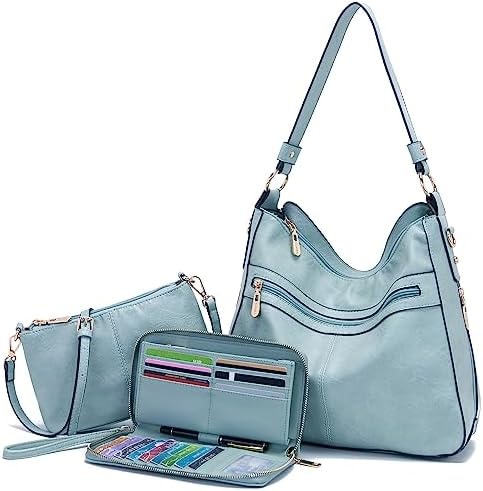 Purses for Women Hobo Tote Bag Crossbody Handbag with Matching Wallet Set