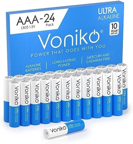 Voniko AAA Batteries 24 Pack - 1.5V Alkaline Triple AAA Batteries