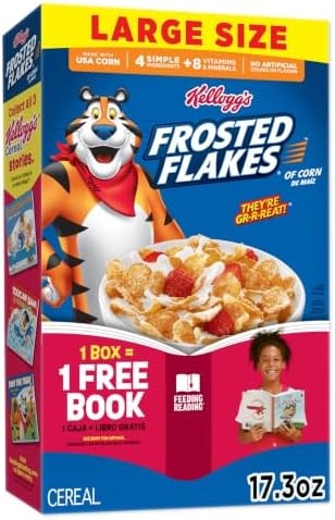 Kellogg's Frosted Flakes Original Large Size Breakfast Cereal 17.3 oz