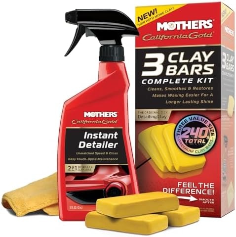 Mothers California Gold 3 Clay Bar Complete Kit, 3 80-gram Clay Bars, 07240