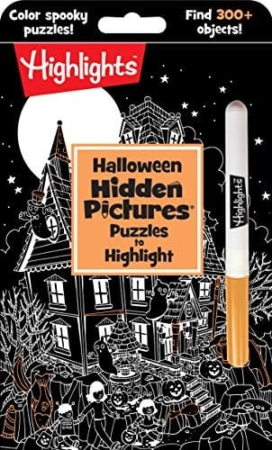 Halloween Hidden Pictures Puzzles to Highlight: Halloween Kids Book with Over 300 Hidden Objects to Seek and Find in Spooky White-on-Black Puzzles with Neon Highlighter