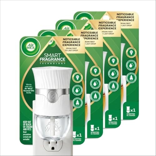 Air Wick Plug in Scented Oil Advanced Gadget, 4 Count, White