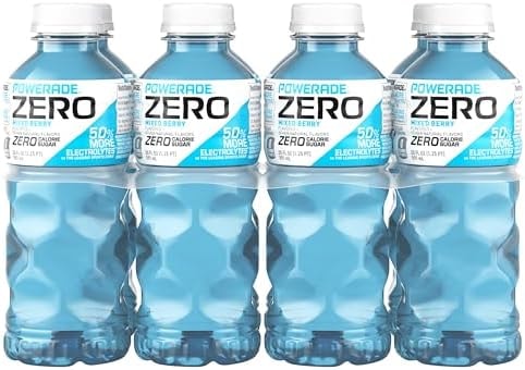 POWERADE ZERO Sugar Sports Drink, Mixed Berry Electrolytes, 20 Oz (8 Pk)