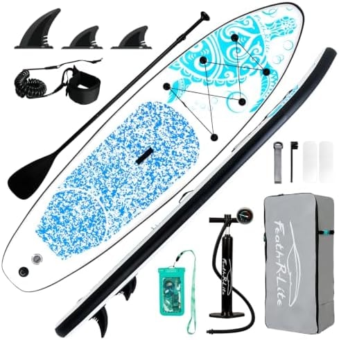 FEATH-R-LITE Inflatable Stand Up Paddle Board with Beginner SUP Accessories