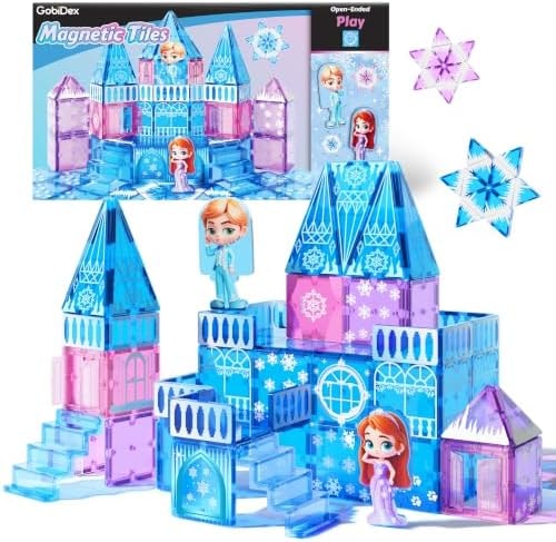 GobiDex Magnetic Building Blocks Princess Castle with 2 Dolls & Stairs