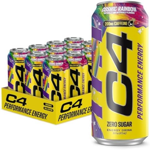 C4 Performance Energy Drink with Zero Sugar, 200mg Caffeine, 16 Fl Oz 12pk