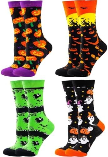 BONANGEL Halloween Socks Women, Funny Novelty Cute Holiday Crew Socks