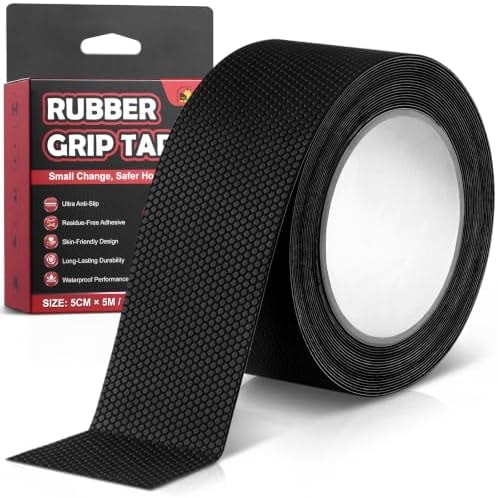 Rubber Grip Tape for Handles 2" x 16.4Ft Tools Anti Slip Rubber Tape Black