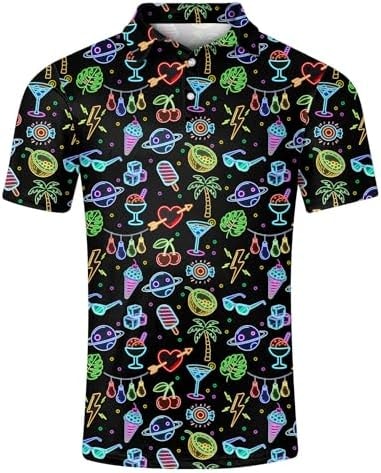 Fanient Men's Neon Polo Golf Shirt Polo Shirts Dry Fit L