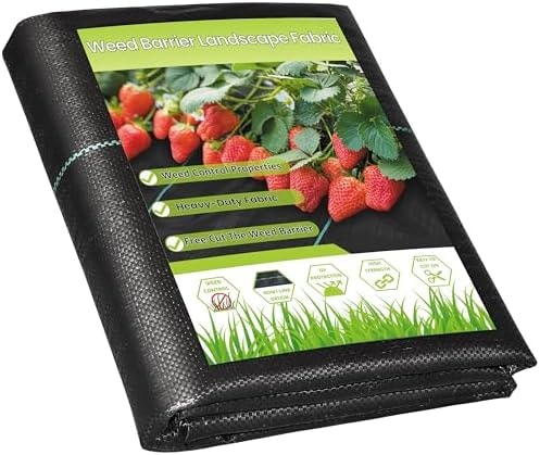 3FTx50FT Weed Barrier Fabric Heavy Duty, Gardening Landscape Fabric Cover Mat, Durable Weed Control Fabric for Garden Bed Cover, Landscaping, Commercial Driveway, Underlayment Use (3x50FT-3.2OZ)