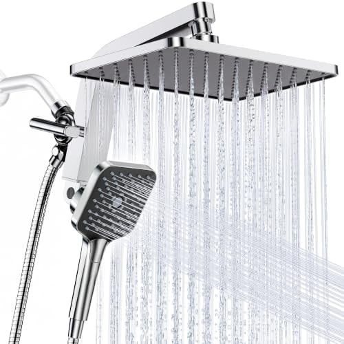 KOSNEW® 12" XXL Rainfall Shower Head with Handheld Combo, Chrome Polished