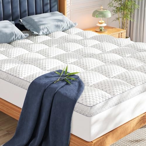 BEDELITE Queen Mattress Topper, Thick Pillow Top Mattress Pad Bed Cover