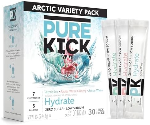 Pure Kick Hydration Powdered Drink Mix, Arctic Variety Pack, 30 Packets