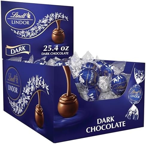 Lindt Chocolate Lindor Truffles, Dark Chocolate, Great for Holiday Gifting, 60 Count(Pack of 1)