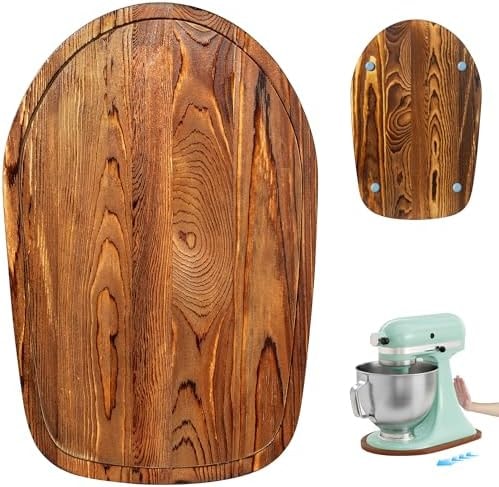 ENVTEK Pine Wood Mixer Slider Mat, Appliance Sliding Tray Compatible with KitchenAid 4.5 & 5 Qt Artisan Stand Mixers, Anti-Slip Countertop Protector