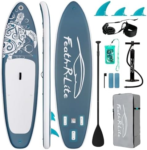 FEATH-R-LITE Inflatable Stand Up Paddle Board with Beginner SUP Accessories