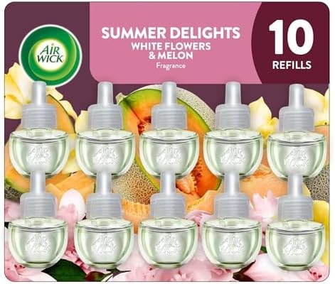 Air Wick Plug-In Scented Oil Refills, 10 Count, Summer Delights, Air Freshener, Essential Oils, Eco Friendly
