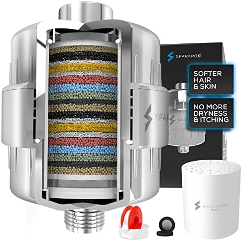 SparkPod 23-Stage Shower Head Filter for Showerheads, Polished Chrome