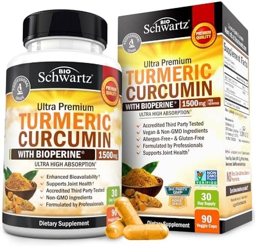 Turmeric Curcumin with Black Pepper Extract 1500mg - Turmeric Supplement