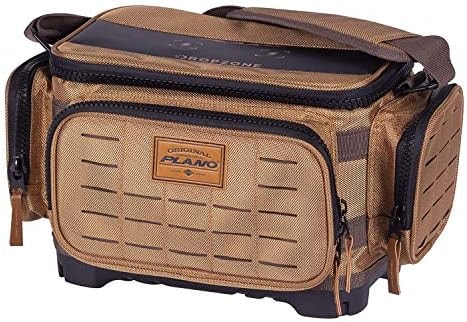 Plano Guide Series 3500 Tackle Bag, Beige, Includes 5 3500 Stowaway Organization Boxes, Premium Soft Fishing Tackle Storage, Waterproof & Non-Skid Base