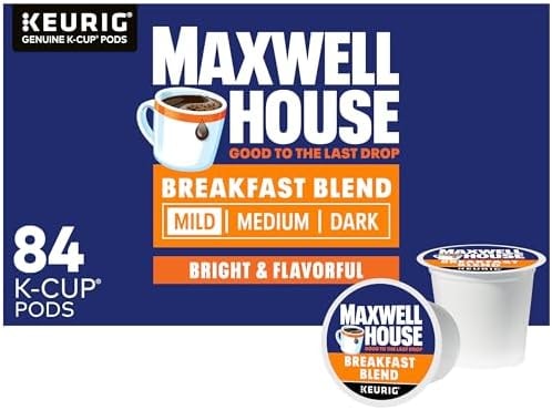 Maxwell House K-Cup Coffee Pods, 84 ct Box, Breakfast Blend Mild Roast